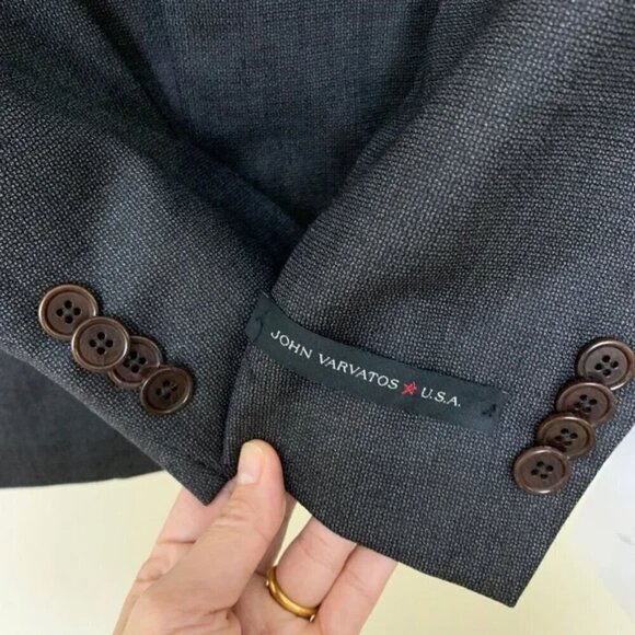John Varvatos Star Usa Luxe Variable Tic 38 Regular Fit Suit Separate Sport Coat - Picture 4 of 8